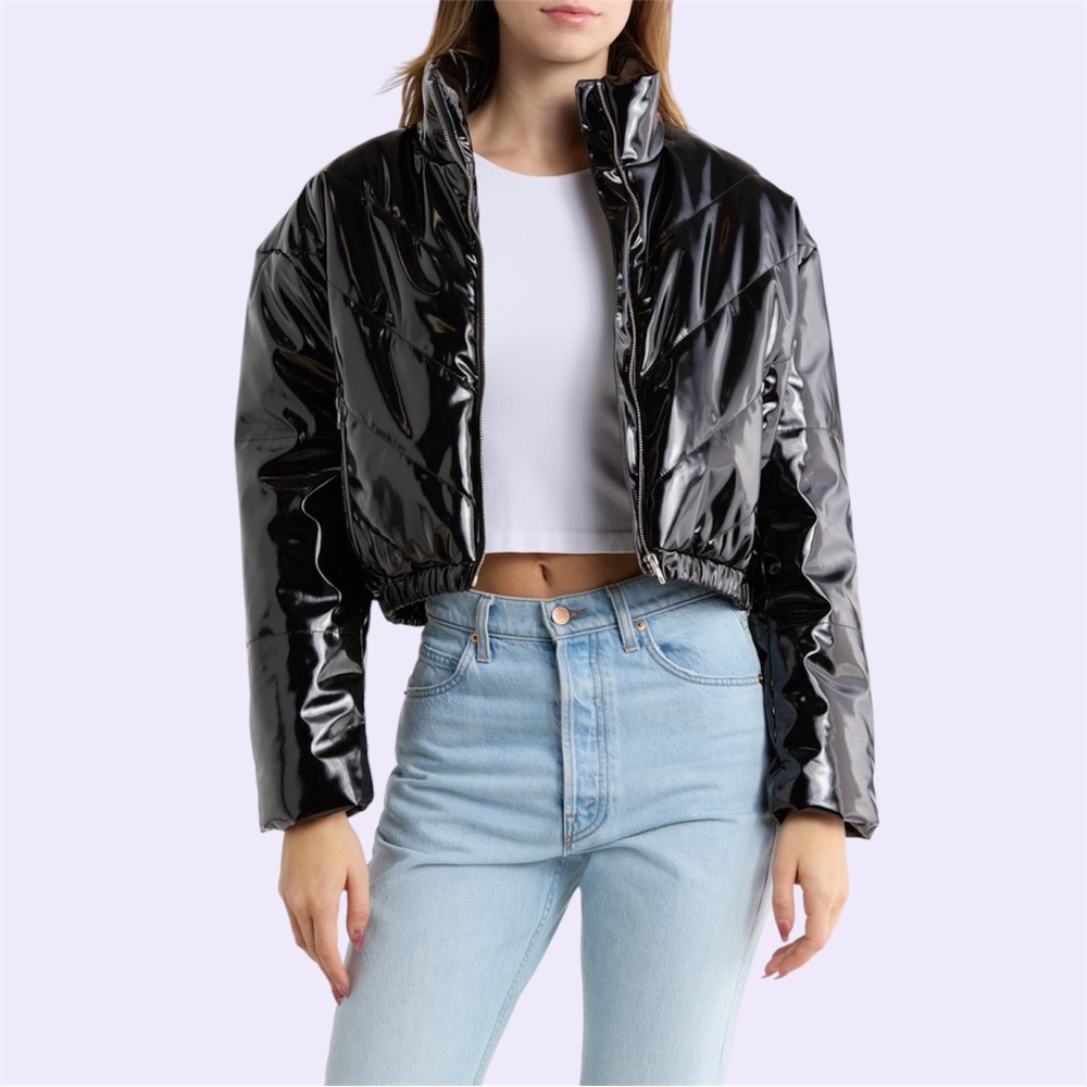 Vigoss Shiny Black Puffer Jacket